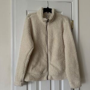 NWT Sonoma SHERPA Zippered Jacket XL Juniors CREAM
